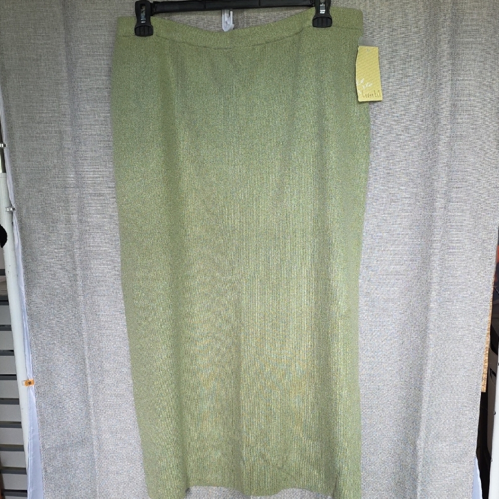 Linden Hill Light‎ Green Midi sweater skirt women's size XL P1-7